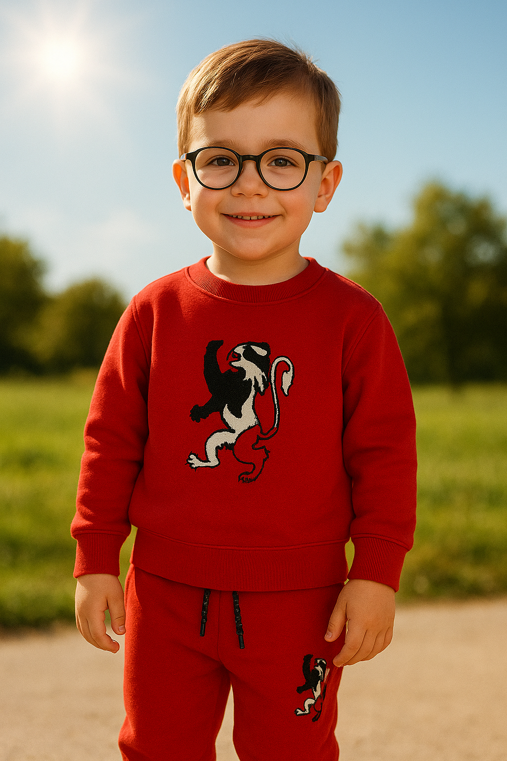 Mars Lion Tracksuit Red – Fleece