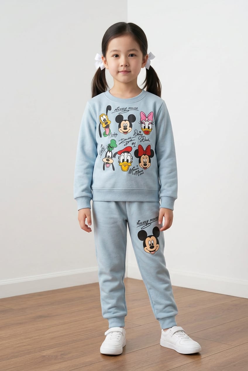 Mickey & Friends Girls’ Winter Tracksuit – Sky Blue