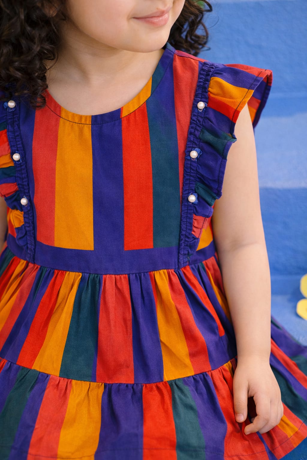 π Rainbow Stripes Girls Party Dress