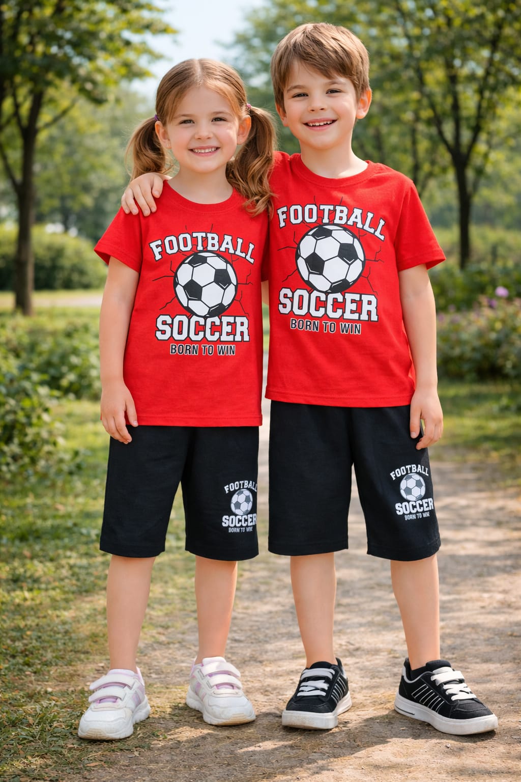 ⚽ Football Soccer “Born To Win” Kids Summer Set