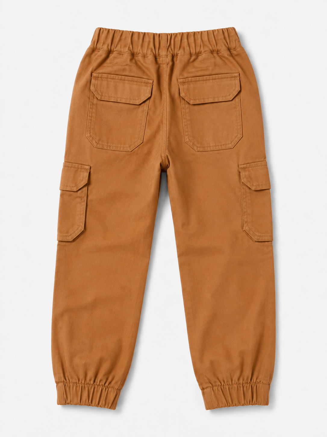Kids Camel Cargo Jogger Pants – Elastic Waist