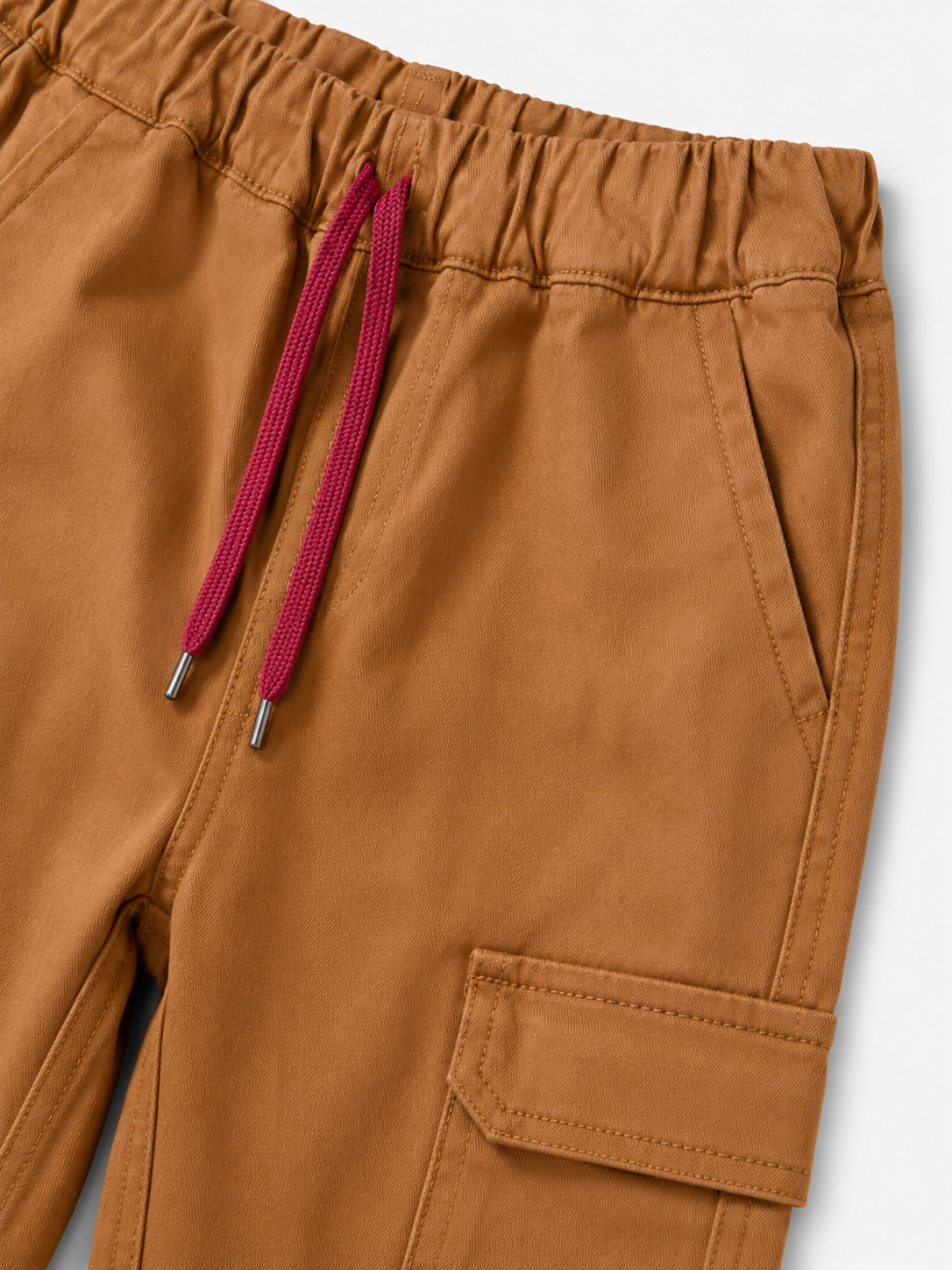 Kids Camel Cargo Jogger Pants – Elastic Waist