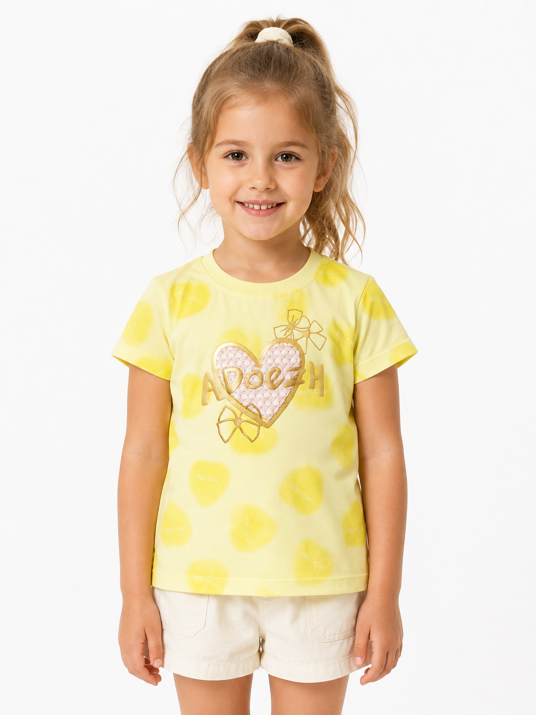 Girls Yellow Sweetheart Graphic T-Shirt