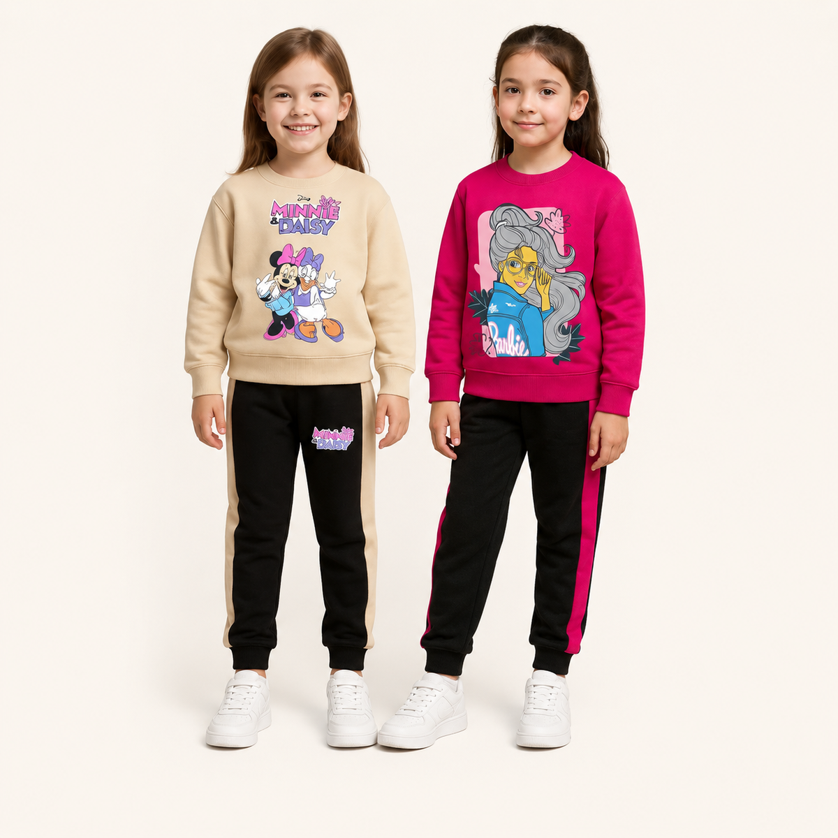 Girls Character Sweatshirt & Trouser Bundle – Minnie Daisy + Barbie