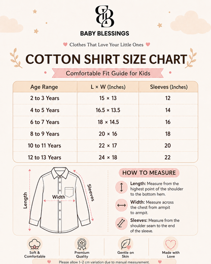 Red Kids Casual Cotton Shirt