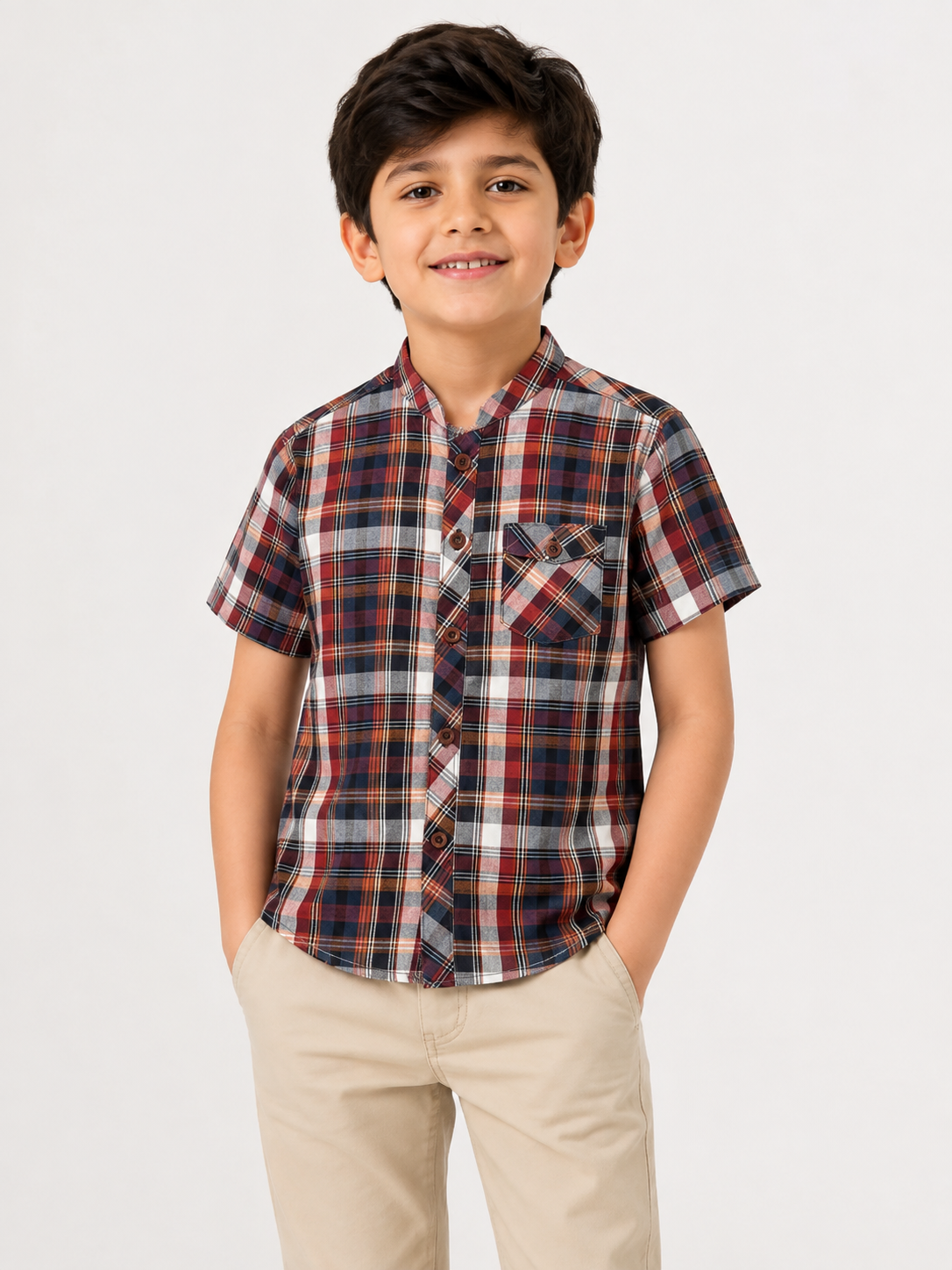 Boys' Premium Plaid Cotton Shirt