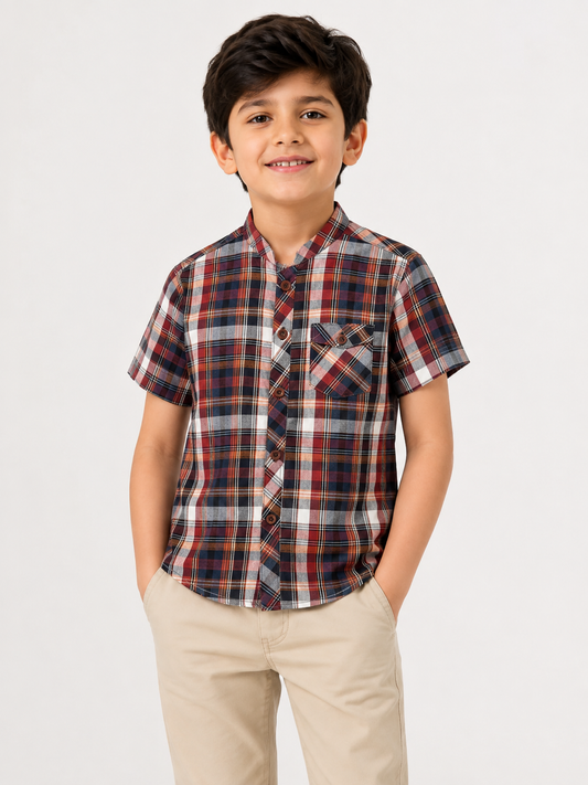 Boys' Premium Plaid Cotton Shirt