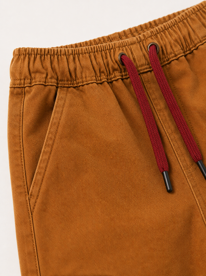 Kids Camel Cargo Jogger Pants – Elastic Waist