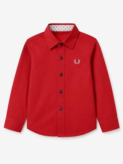 Red Kids Casual Cotton Shirt