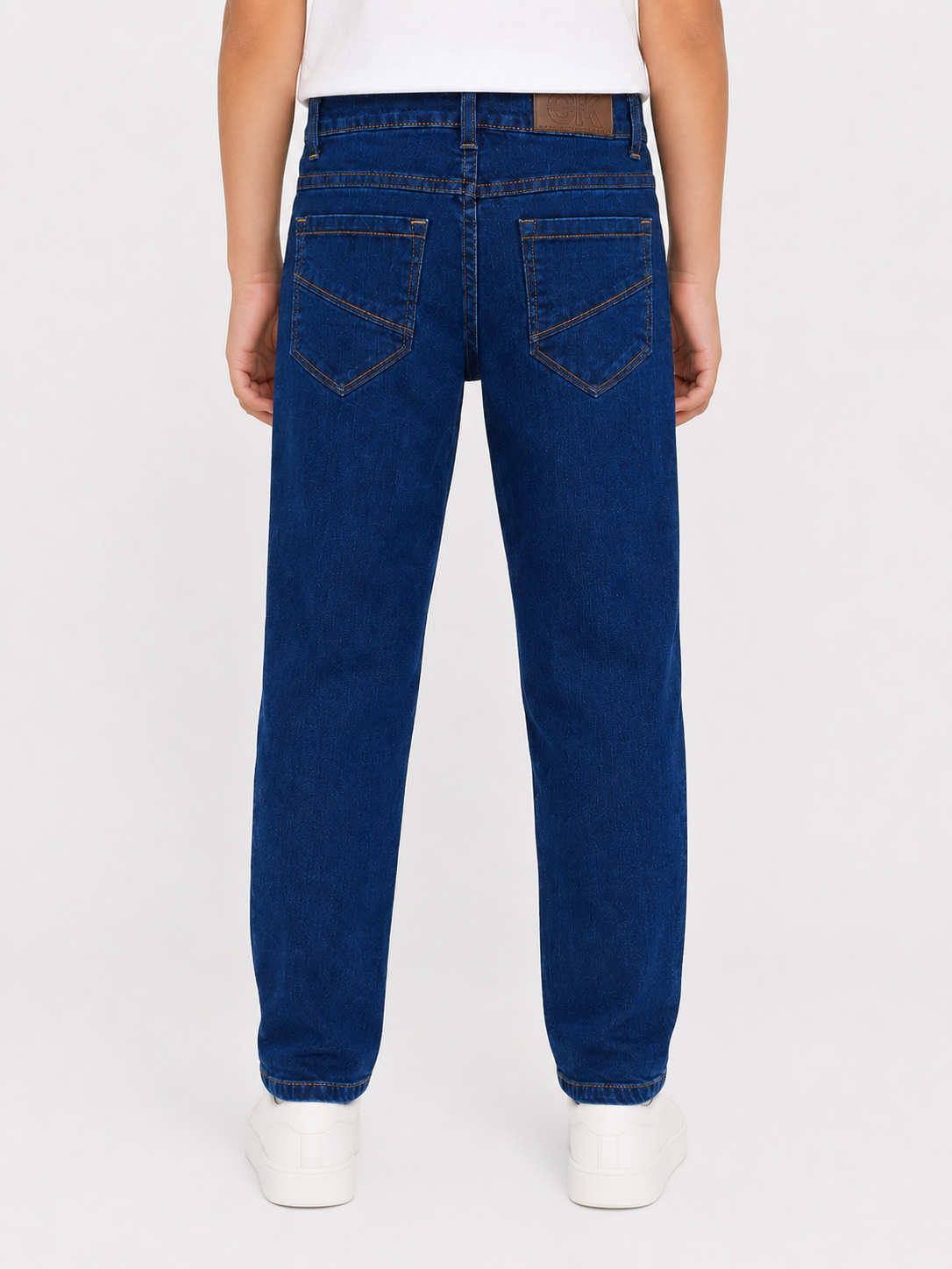Kids Dark Blue Straight-Fit Denim Jeans