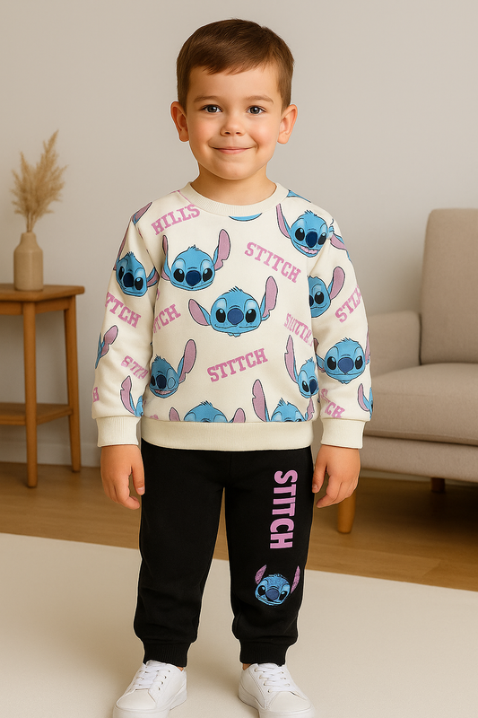 Stitch Printed Sweatshirt & Jogger Set for Kids