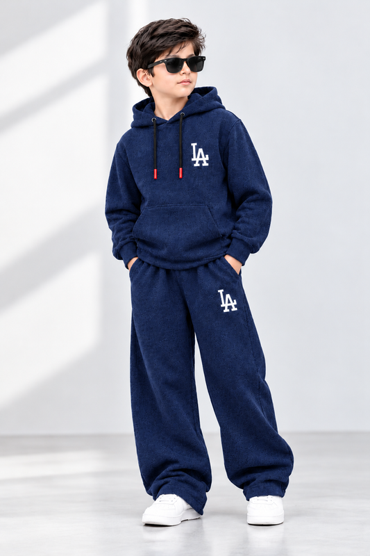 Boys Premium Terry LA Tracksuit – Navy