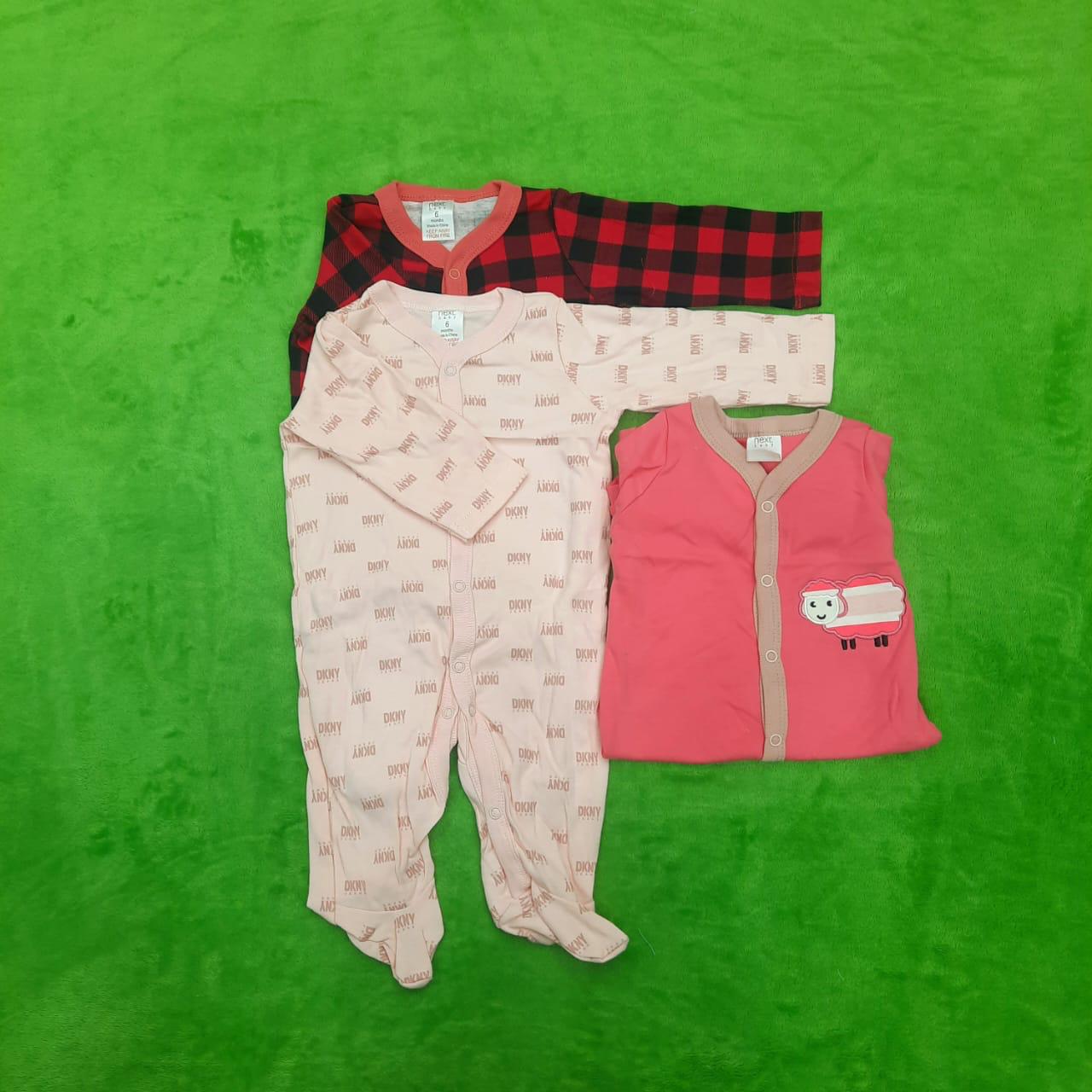 Baby Full Body Romper With Attached Socks Pack Of 3 Bear Mustard - Sunshine