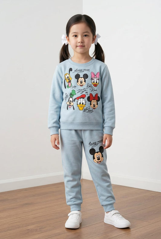 Mickey &amp; Friends Girls’ Winter Tracksuit – Sky Blue