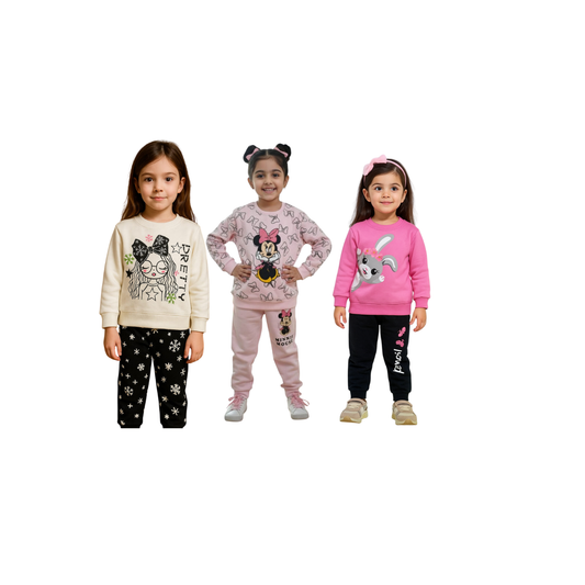 Girls’ Winter Tracksuit Bundle – 3 Outfit Combo