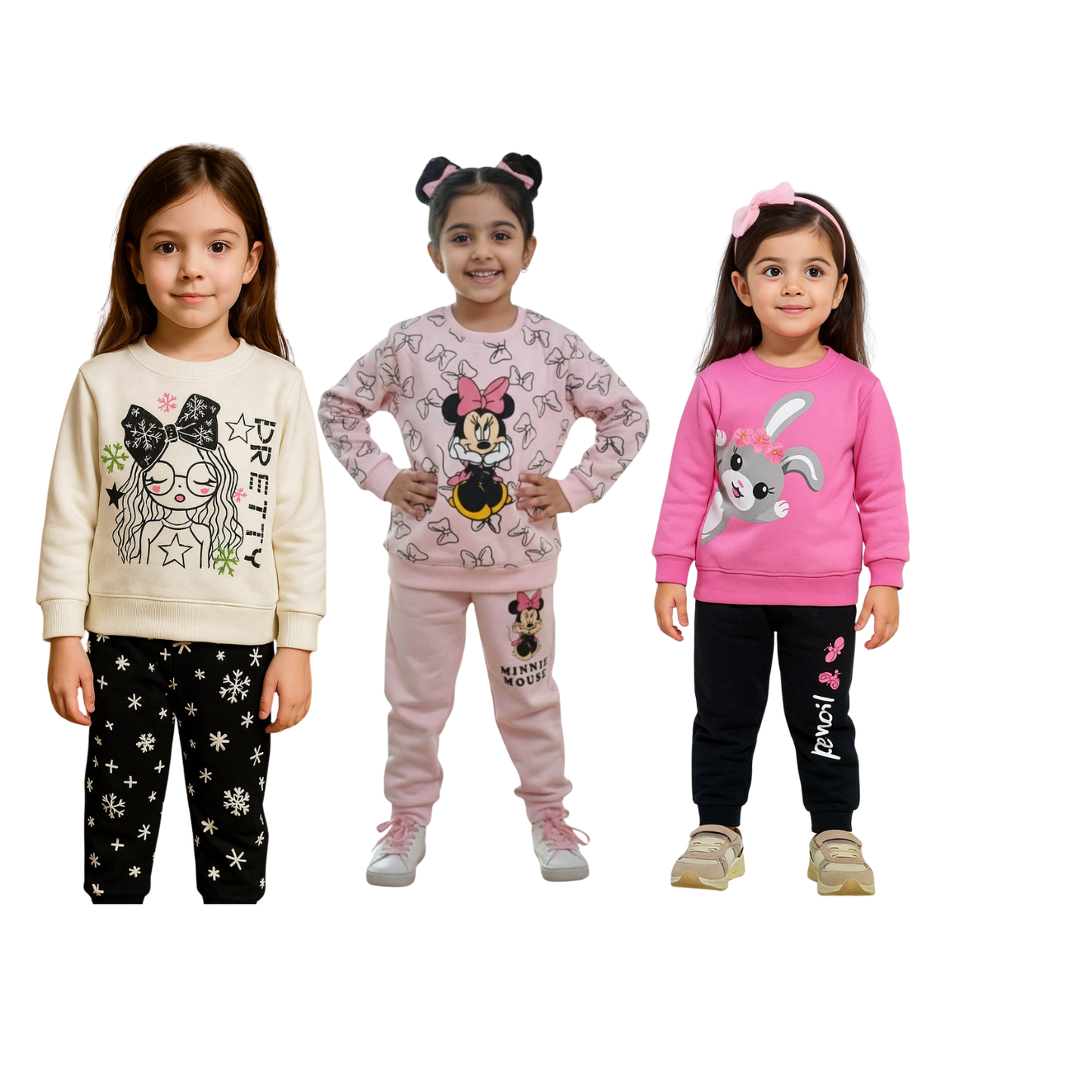 Girls’ Winter Tracksuit Bundle – 3 Outfit Combo