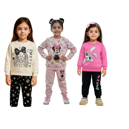 Girls’ Winter Tracksuit Bundle – 3 Outfit Combo