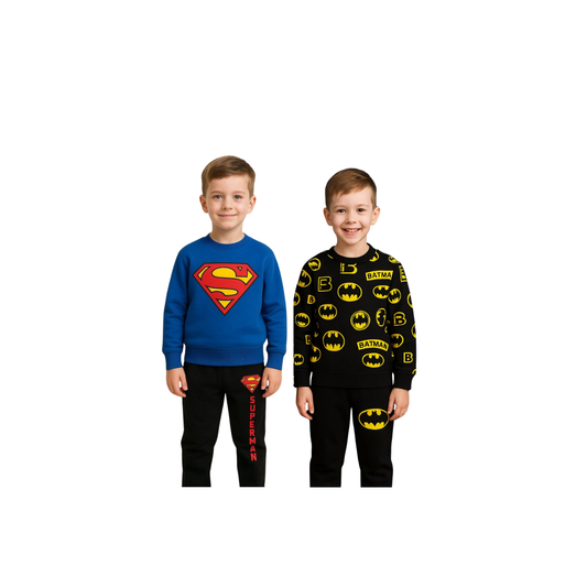 Boys’ Winter 2-in-1 Superhero Tracksuit Bundle – Blue & Black Sets