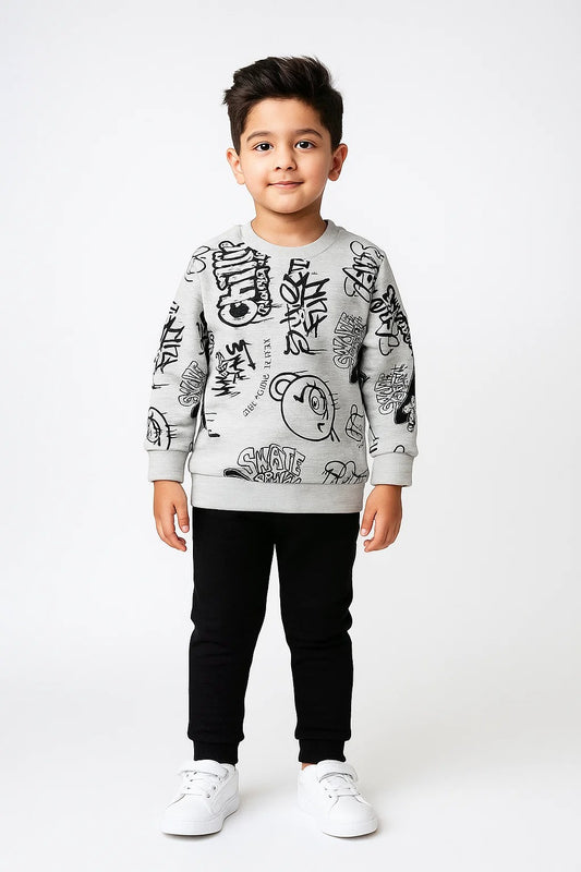 Boys’ Graffiti Print Sweatshirt & Trouser Set