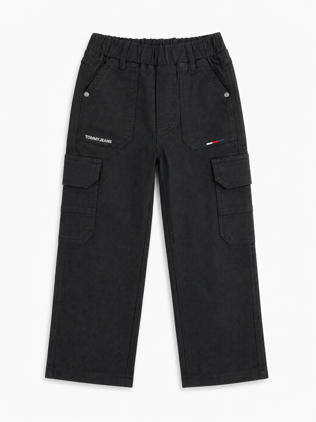 Kids Black Cargo Pants – Elastic Waist Utility Style