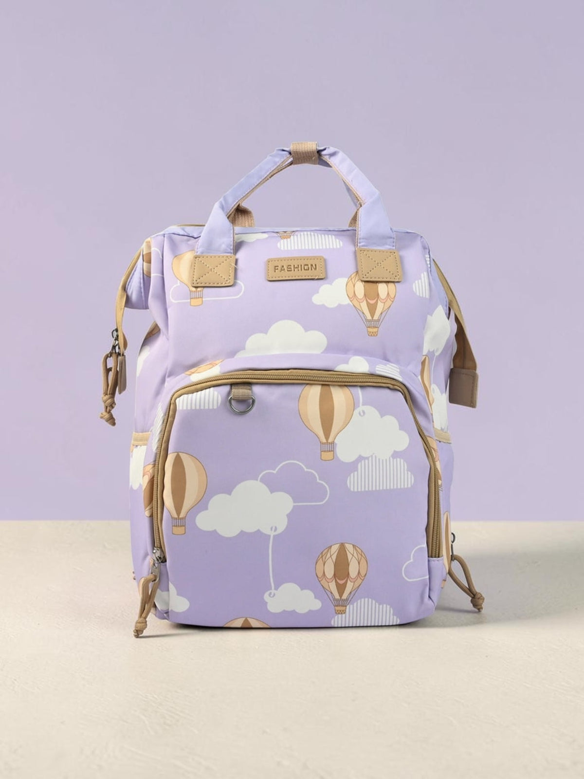 Premium Baby Diaper Backpack – Hot Air Balloon Print | Multi-Compartment Mommy Bag