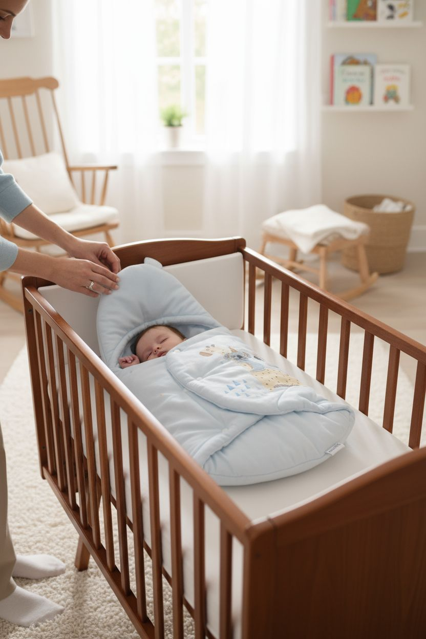 Cozy Character Baby Sleep Bag / Footmuff with Hood - Soft Blue Safari Print