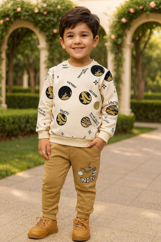 Boys “Unity & Victory” Sweatshirt & Trouser – Trendy & Comfy Everyday Wear