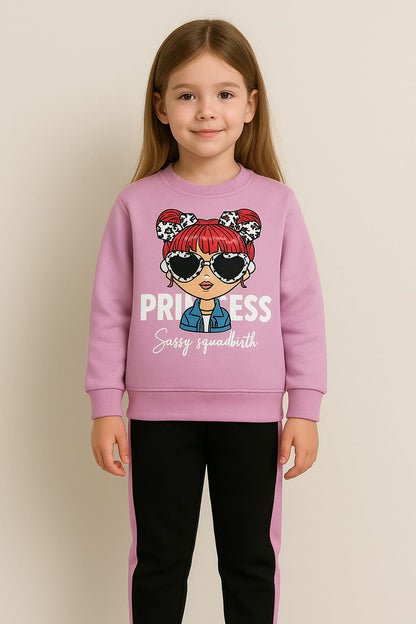 Sassy Squad Princess Tracksuit Set - Pink & Black