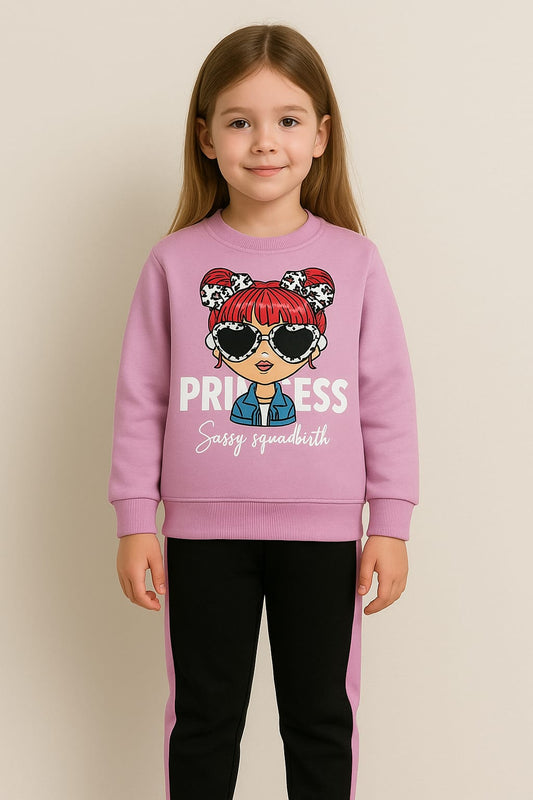 Sassy Squad Princess Tracksuit Set - Pink & Black