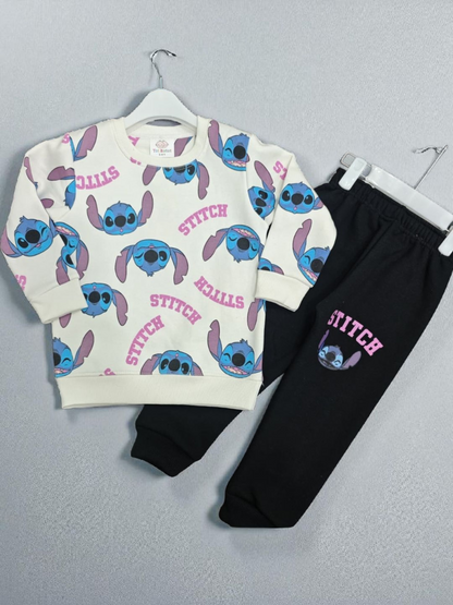 Stitch Printed Sweatshirt & Jogger Set for Kids