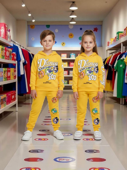 Disney 100 Years Yellow Tracksuit for Kids – Hoodie & Trouser Set