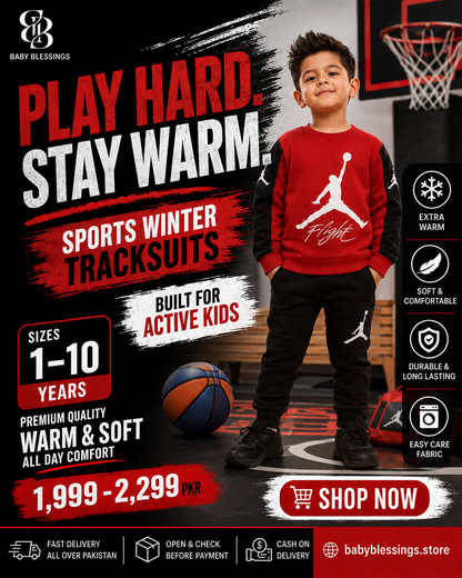 Boys Red & Black “Flight” Sports Tracksuit