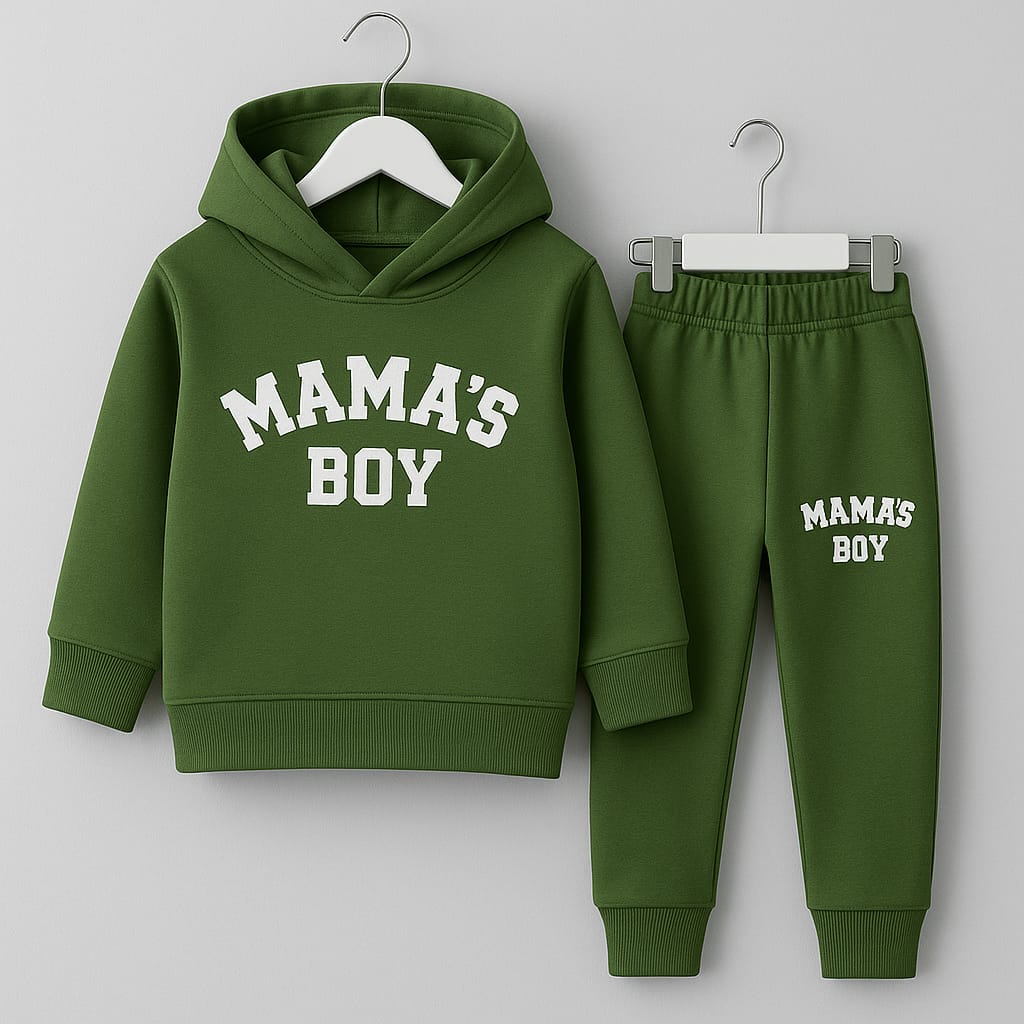 Mama’s Boy Matching Green Tracksuit Set