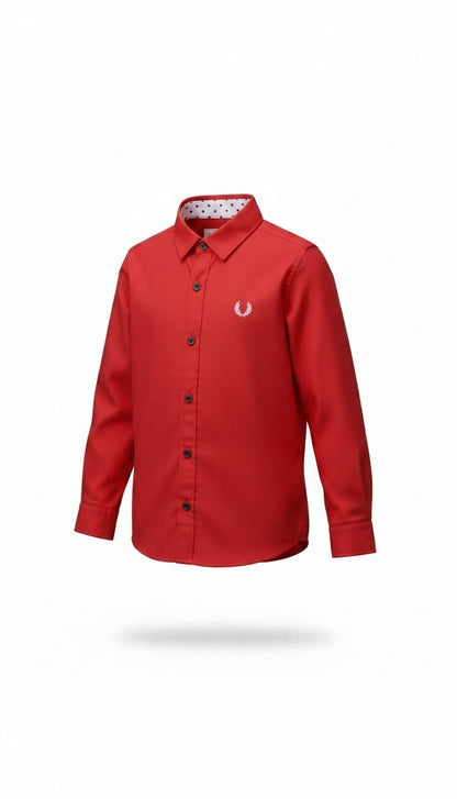 Red Kids Casual Cotton Shirt