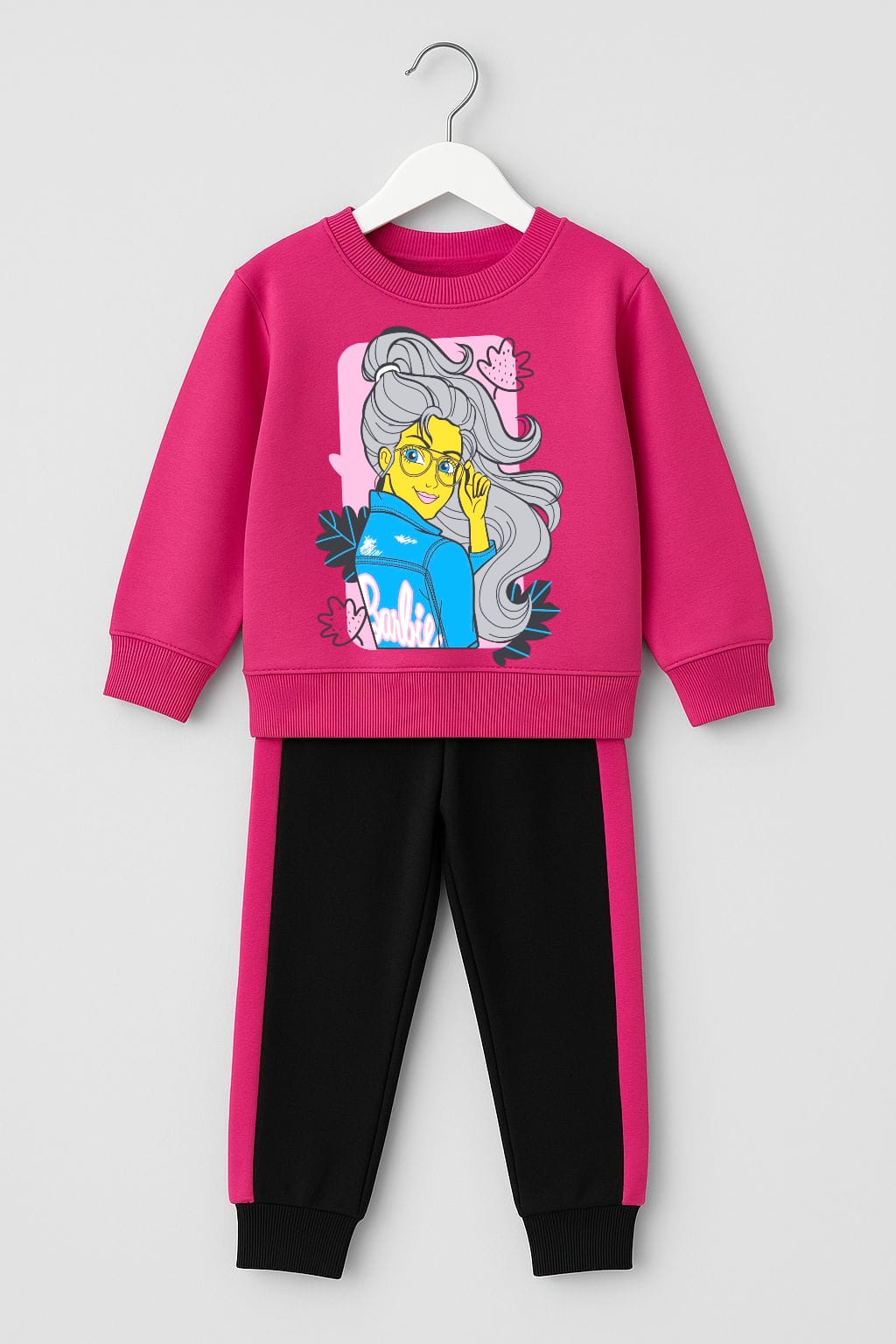 Trendy Barbie Girls’ Sweatshirt & Trouser Set