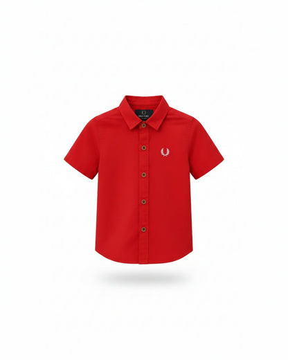 Boys Classic Red Short Sleeve Shirt