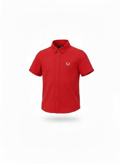 Boys Classic Red Short Sleeve Shirt