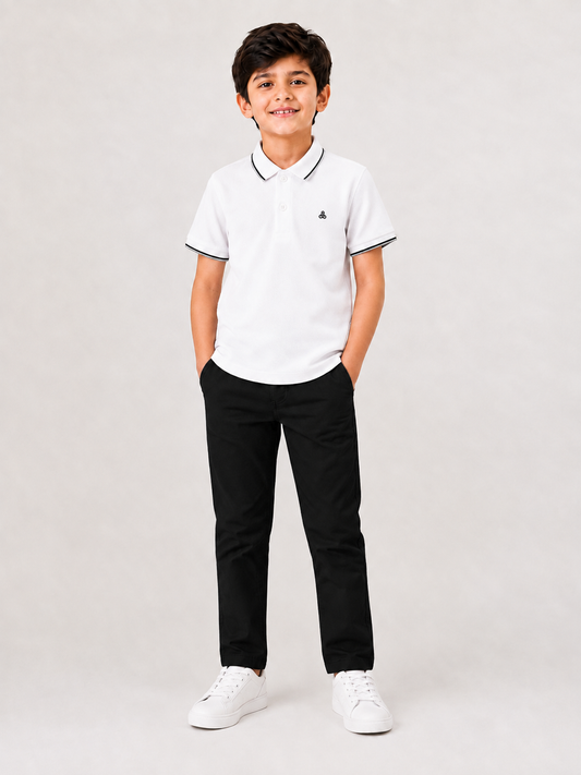 Boys Premium White Polo Shirt