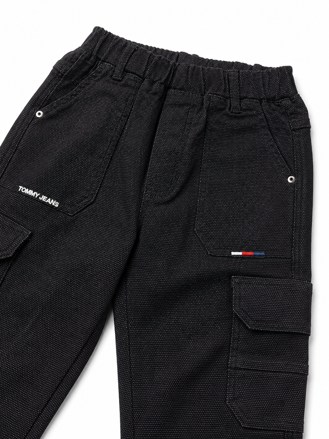 Kids Black Cargo Pants – Elastic Waist Utility Style