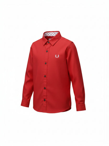 Red Kids Casual Cotton Shirt