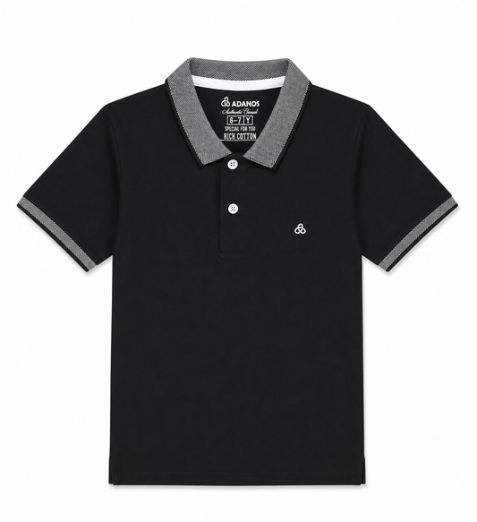 Black Premium Boys Polo Shirt