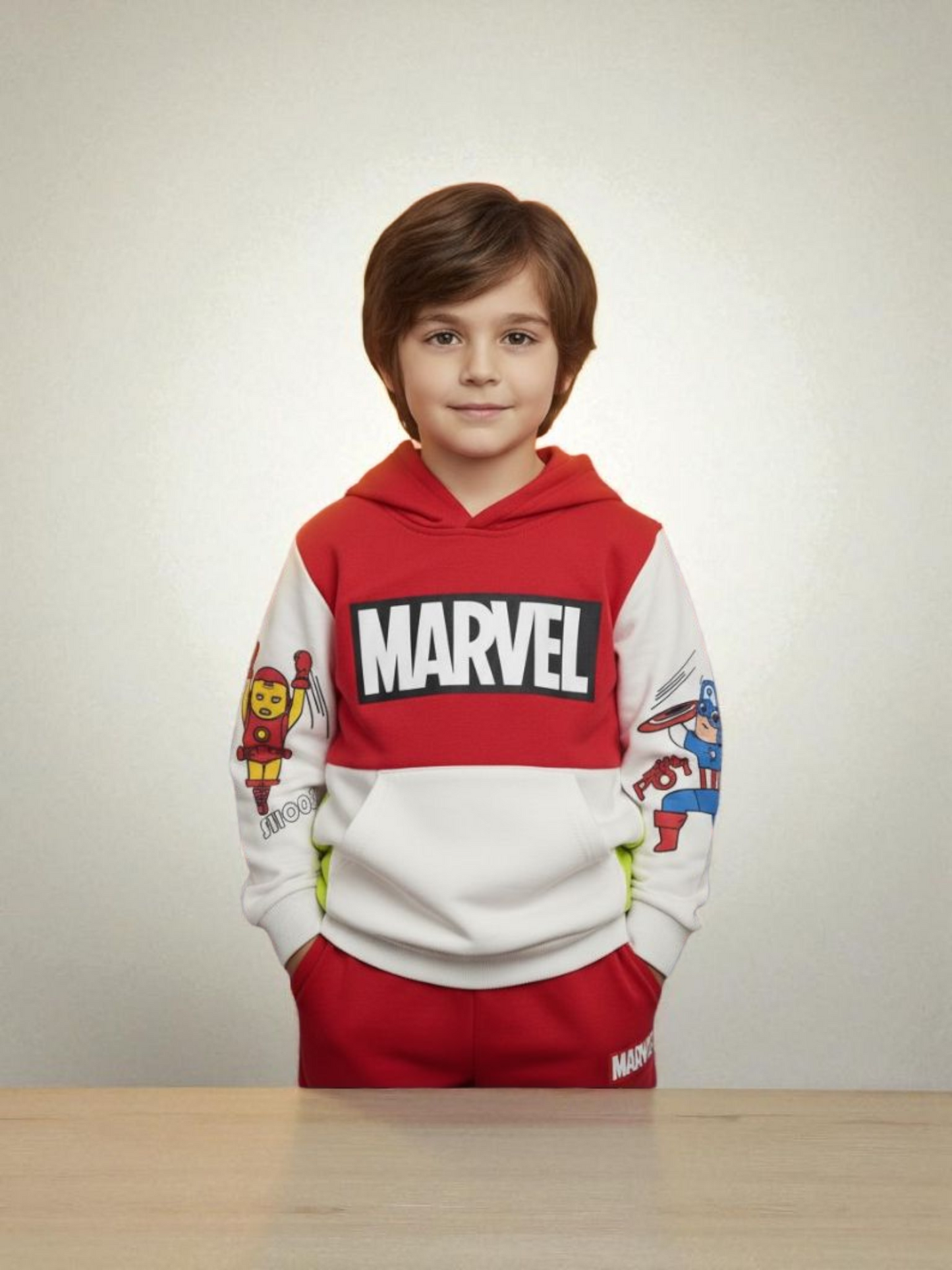 Marvel Kids Hoodie Tracksuit  – Red & White