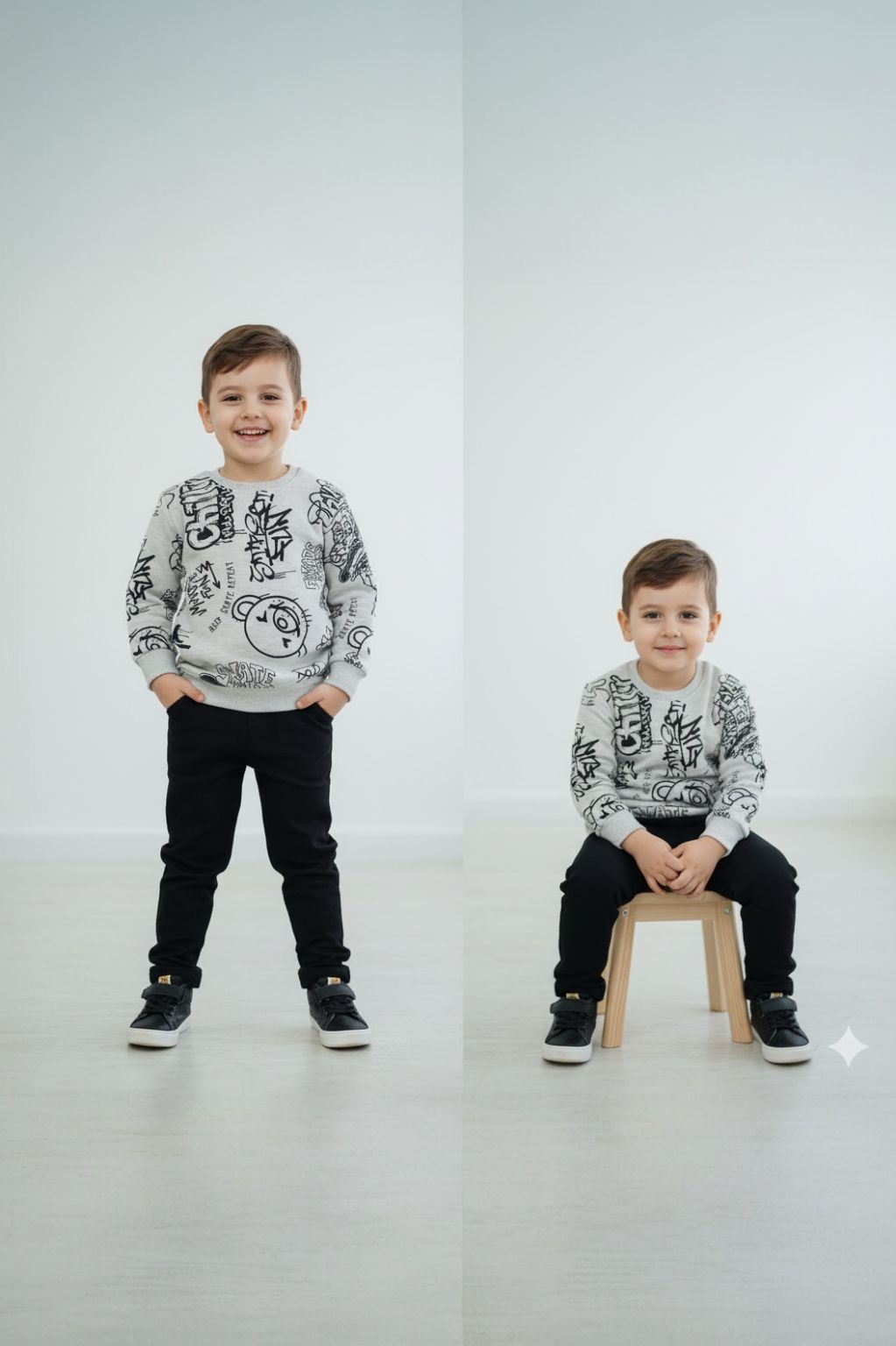Boys’ Graffiti Print Sweatshirt & Trouser Set