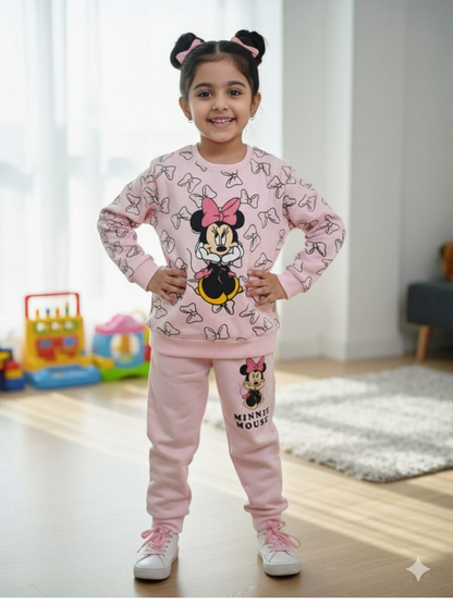 Minnie Mouse Pink Fleece Sweatshirt & Jogger Set for Girls