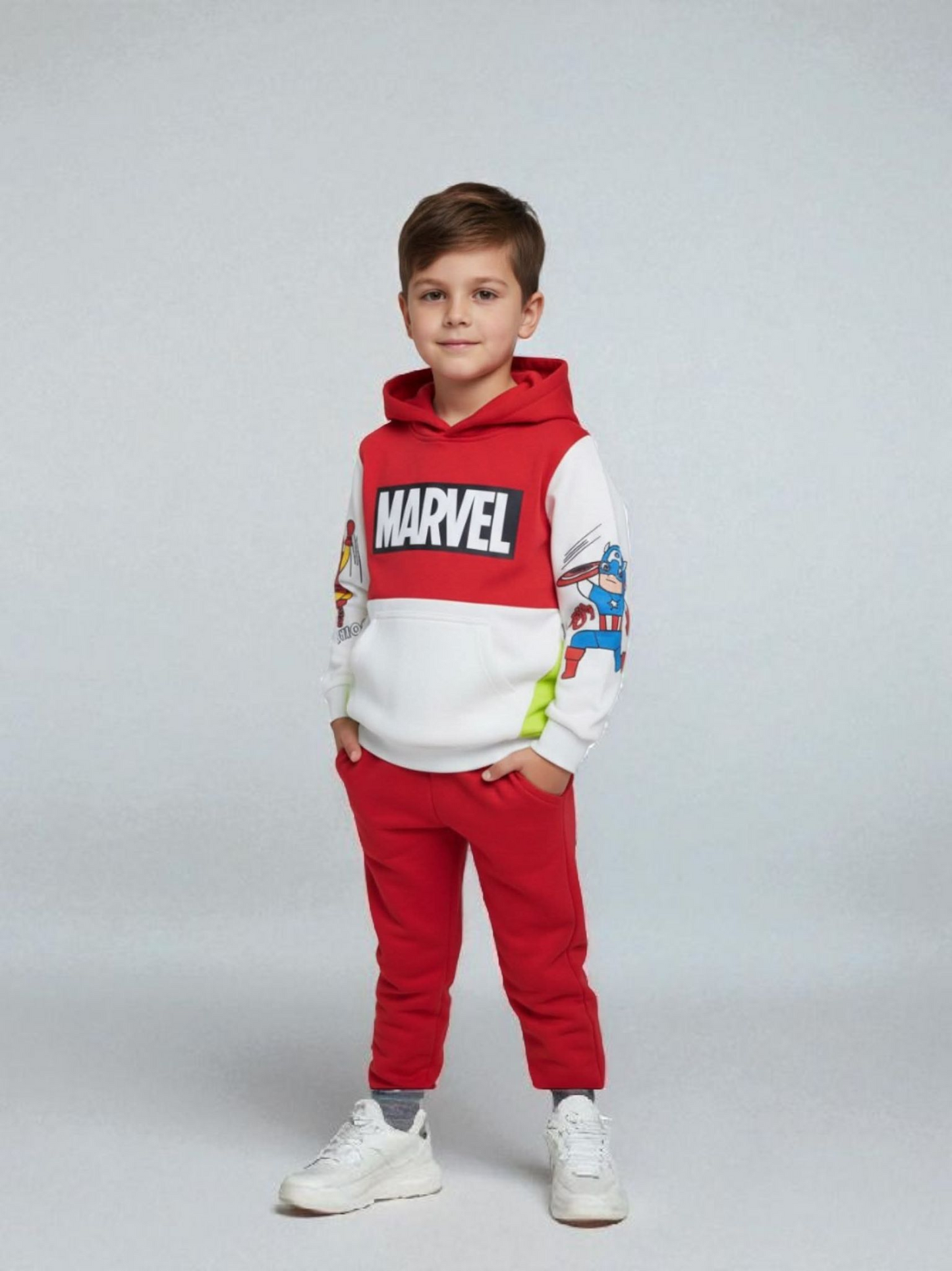 Marvel Kids Hoodie Tracksuit  – Red & White