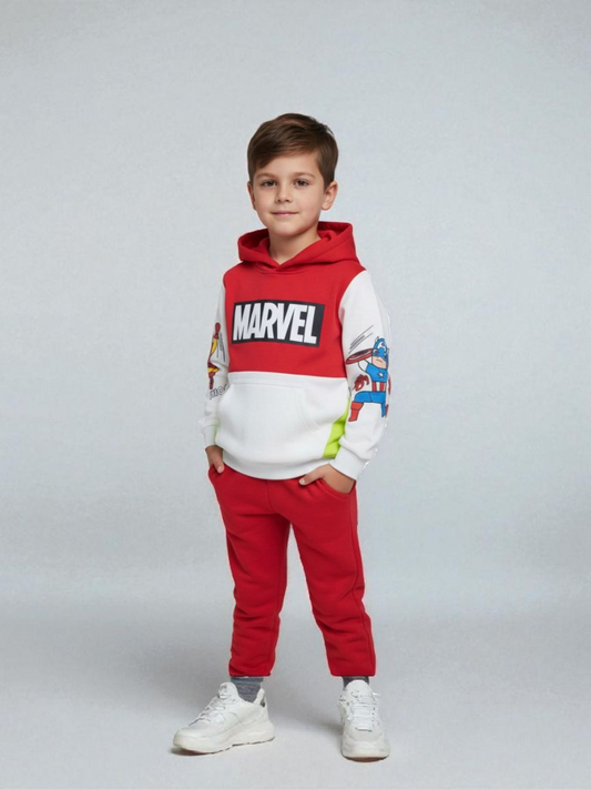 Marvel Kids Hoodie Tracksuit  – Red & White