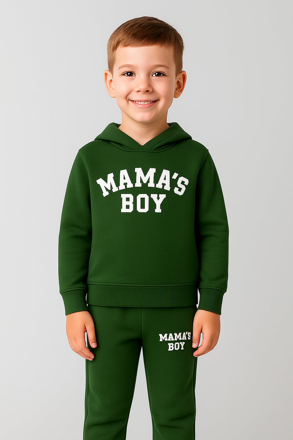 Mama’s Boy Matching Green Tracksuit Set