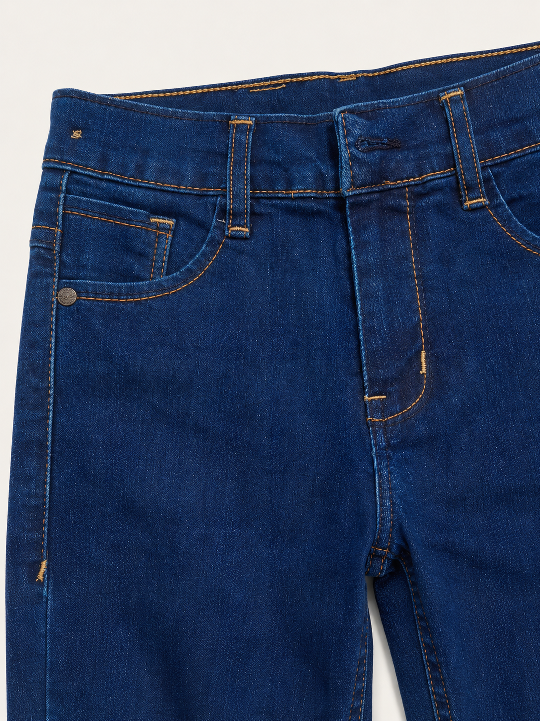 Kids Dark Blue Straight-Fit Denim Jeans